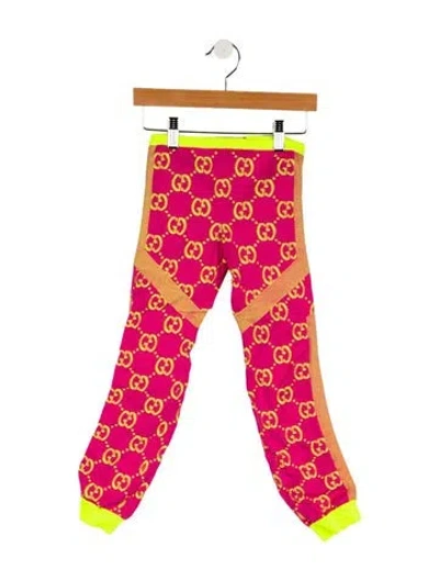 Pre-owned Gucci Babies' Girls' Printed Leggings In Pink