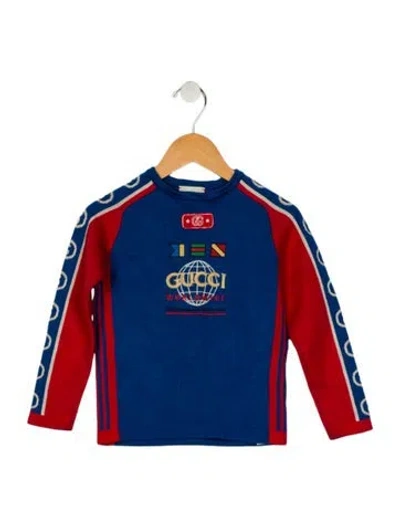 Pre-owned Gucci Babies' Girls' Red And Blue Long Sleeve In Multi