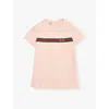 Gucci Branded Short-sleeved Cotton-jersey Dress 6 Months - 3 Years In Smooth Pink/mix