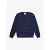 Gucci Girls Navy Kids Branded-pattern Wool-blend Knitted Jumper 4-12 Years In Navy
