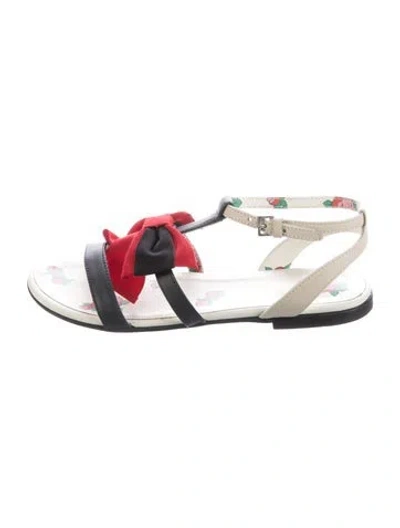 Pre-owned Gucci Babies' Girls Web Bow Sandals In Multi
