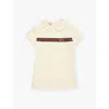 Gucci Branded Short-sleeved Cotton-jersey Dress 6 Months - 3 Years In White/mix