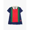 Gucci Gg Web Cotton Jersey Dress In Wintery Nt Sky/mc/mx