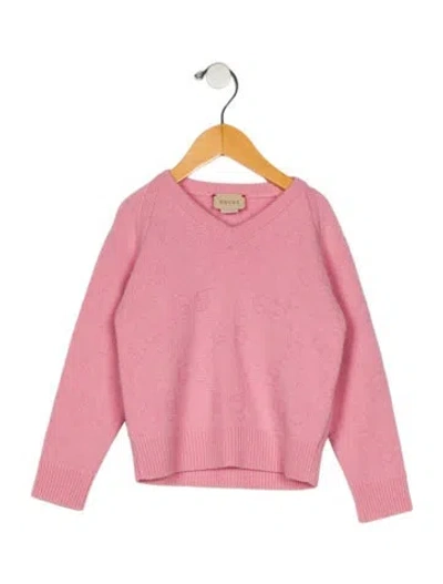 Pre-owned Gucci Babies' Girls' Wool Knit Sweater In Pink