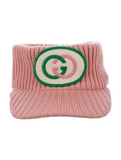 Pre-owned Gucci Babies' Girls' Wool Knit Visor Hat W/tags In Pink