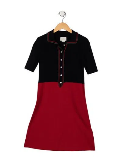 Pre-owned Gucci Kids'  Girls' Wool Short Sleeve Dress In Red