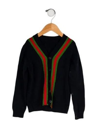 Pre-owned Gucci Babies' Girls' Wool Web Cardigan In Multi
