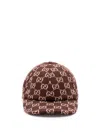 Gucci Gg Canvas Wool Baseball Cap In Burgundy