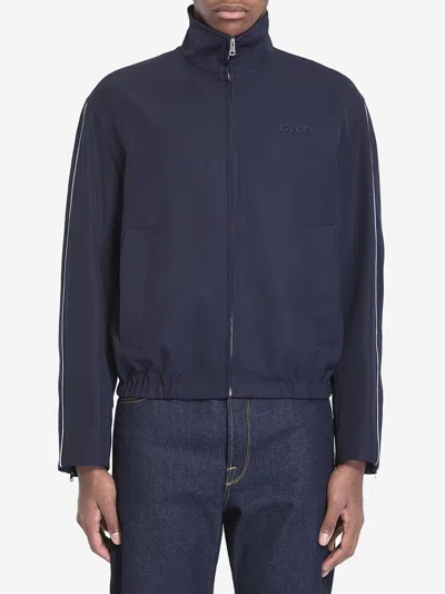 Gucci Giubbino Ricamato In Brown