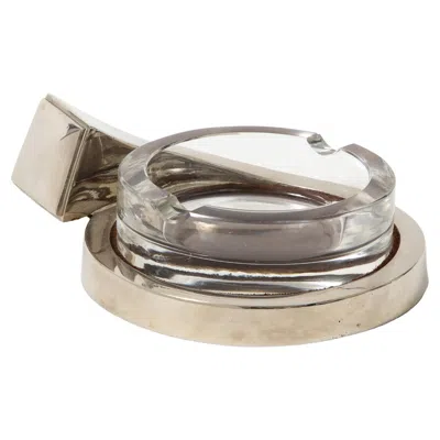 Pre-owned Gucci Glass And Silver Ashtray/vide Poche, , Italy, C. 1970 In Sand