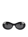 Gucci Interlocking G Oval-frame Sunglasses In Black