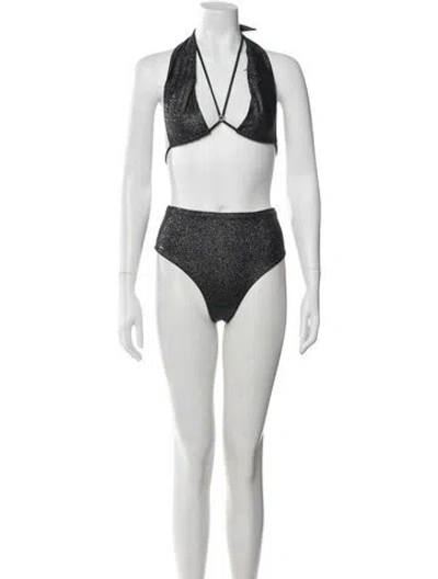 Pre-owned Gucci Glitter Accents Bikini W/ Tags In Black