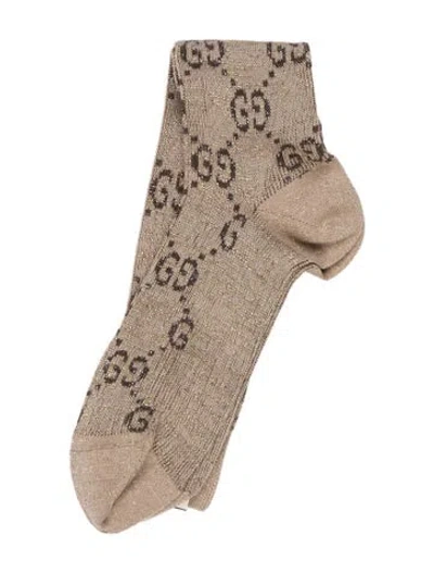 Pre-owned Gucci Glitter Socks W/tags In Neutrals