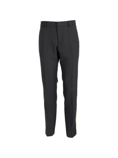 Pre-owned Gucci Glitter-trim Slim-fit Trousers In Black