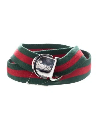 Pre-owned Gucci Glitter Waist Belt In Green