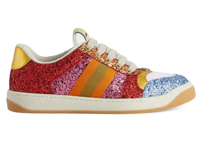 Pre-owned Gucci Glitterembellished Screener Sneakers (women's) In Multi