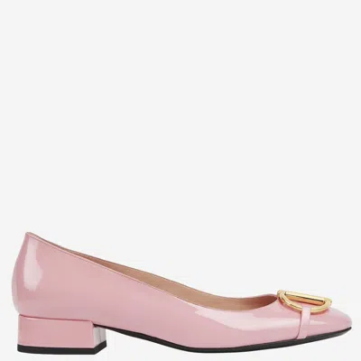 Gucci Glossy Calf Skin Half Clasp Flat In Pink