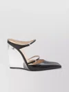 Gucci Glossy Leather Mules With Transparent Wedge Heel
