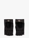 Gucci Fingerless Leather Gloves In Black