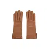 Gucci Long Smooth Leather Gloves For All Seasons In Brown