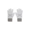 Gucci Light Grey Logo Gloves In Gray