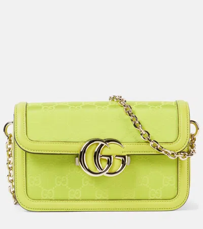 Gucci Go Gg Small Aus Canvas Mit Leder In Grün