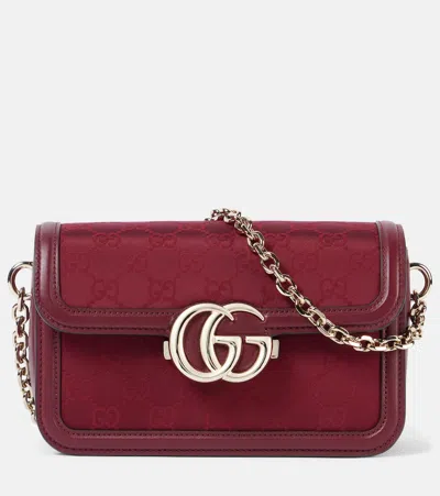 Gucci Go Gg Canvas Small Shoulder Bag In Red