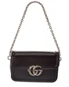Gucci Go Small Leather Shoulder Bag In Black