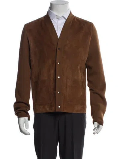 Pre-owned Gucci Goat Leather Jacket W/ Tags In Brown