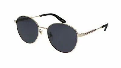 Pre-owned Gucci Gold 58 Mm Women's Sunglasses Gg0853sk-002 58 In Gray