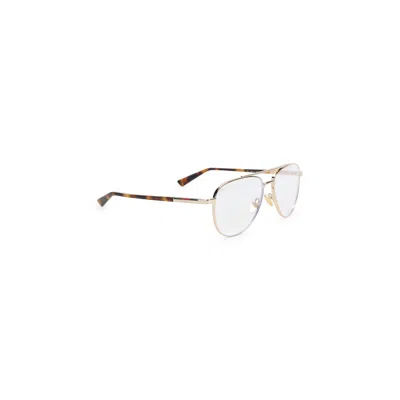 Gucci Aviator Frame Metal Glasses In Gold