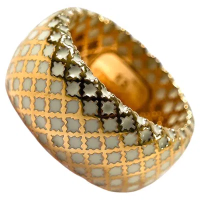 Pre-owned Gucci Gold And Enamel Band Ring In Multi