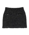 Gucci Gold And Silver Thread And Viscose Fiber Miniskirt In Black