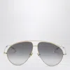 Gucci Gold Metal Aviator Sunglasses Women In Gold