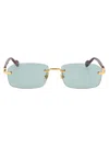 Gucci Gold Burgundy Green Metal Sunglasses In Blue