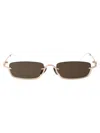Gucci Gold Gold Brown Acetate Sunglasses In Brown