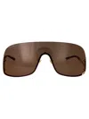 Gucci Gold Gold Brown Metal Sunglasses In Brown