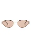 Gucci Gold-gold-brown Metal Sunglasses In Brown