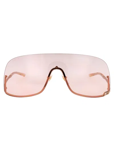 Gucci Gold Gold Pink Metal Sunglasses