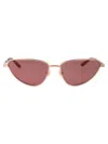 Gucci Gold-gold-red Metal Sunglasses In Gold