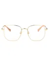 Gucci Gold Gold Transparent Acetate Glasses In Gold