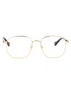 Gucci Gold Gold Transparent Acetate Glasses In Gold