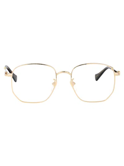 Gucci Gold Gold Transparent Acetate Glasses