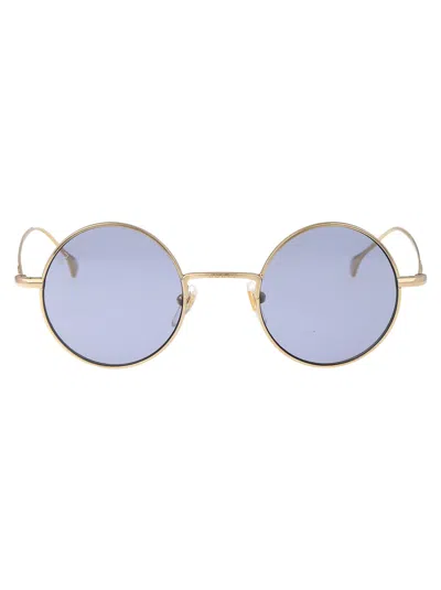 Gucci Gold Gold Violet Metal Sunglasses In Blue