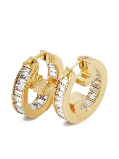 Gucci Gold Hoop Earrings With Crystals