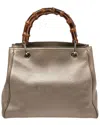 Gucci Gold Leather Bamboo Top Handle Shopper Tote (authentic )
