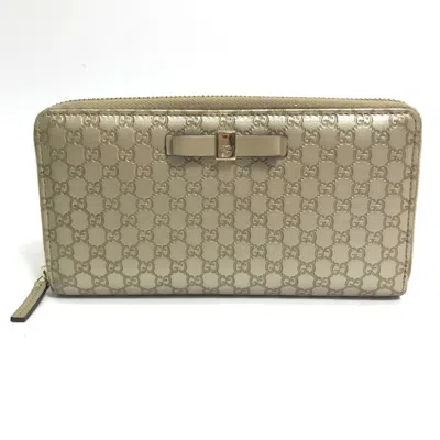 Pre-owned Gucci Gold Leather Long Wallet (bi-fold) ()