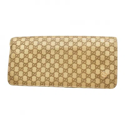 Pre-owned Gucci Gold Leather Long Wallet (bi-fold) ()