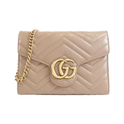 Pre-owned Gucci Gold Leather Shoulder Bag ()