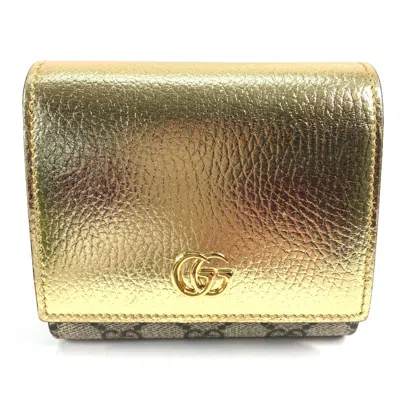 Pre-owned Gucci Gold Leather Wallet (bi-fold) ()